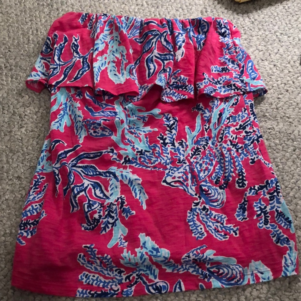 Strapless lily pulitzer top